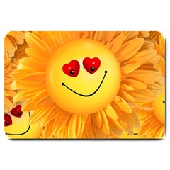 Smiley Joy Heart Love Smile Large Doormat  by Nexatart