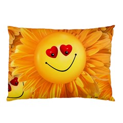 Smiley Joy Heart Love Smile Pillow Case (two Sides) by Nexatart