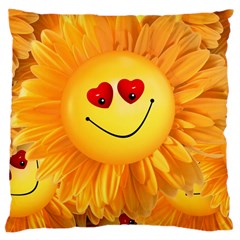 Smiley Joy Heart Love Smile Large Cushion Case (two Sides) by Nexatart