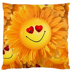 Smiley Joy Heart Love Smile Large Flano Cushion Case (two Sides) by Nexatart