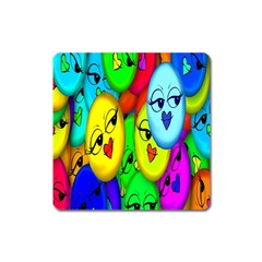 Smiley Girl Lesbian Community Square Magnet by Nexatart