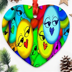 Smiley Girl Lesbian Community Heart Ornament (two Sides) by Nexatart