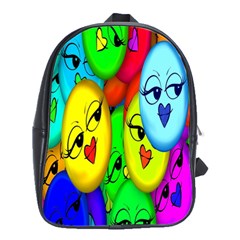 Smiley Girl Lesbian Community School Bags(large)  by Nexatart