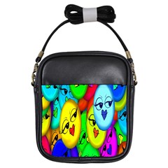 Smiley Girl Lesbian Community Girls Sling Bags by Nexatart