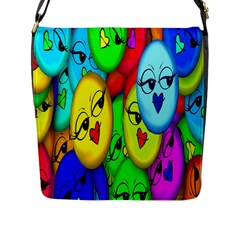 Smiley Girl Lesbian Community Flap Messenger Bag (l)  by Nexatart