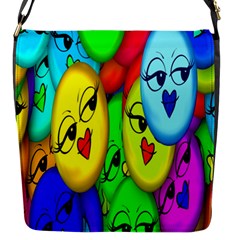 Smiley Girl Lesbian Community Flap Messenger Bag (s) by Nexatart