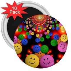 Smiley Laugh Funny Cheerful 3  Magnets (10 Pack)  by Nexatart