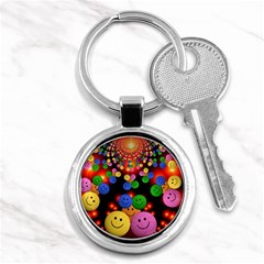 Smiley Laugh Funny Cheerful Key Chains (round)  by Nexatart