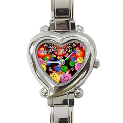 Smiley Laugh Funny Cheerful Heart Italian Charm Watch by Nexatart