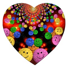 Smiley Laugh Funny Cheerful Jigsaw Puzzle (heart) by Nexatart