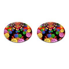 Smiley Laugh Funny Cheerful Cufflinks (oval) by Nexatart