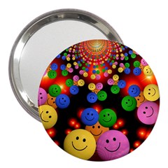 Smiley Laugh Funny Cheerful 3  Handbag Mirrors by Nexatart