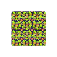 Smiley Background Smiley Grunge Square Magnet by Nexatart