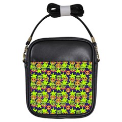 Smiley Background Smiley Grunge Girls Sling Bags by Nexatart