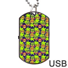 Smiley Background Smiley Grunge Dog Tag Usb Flash (two Sides) by Nexatart