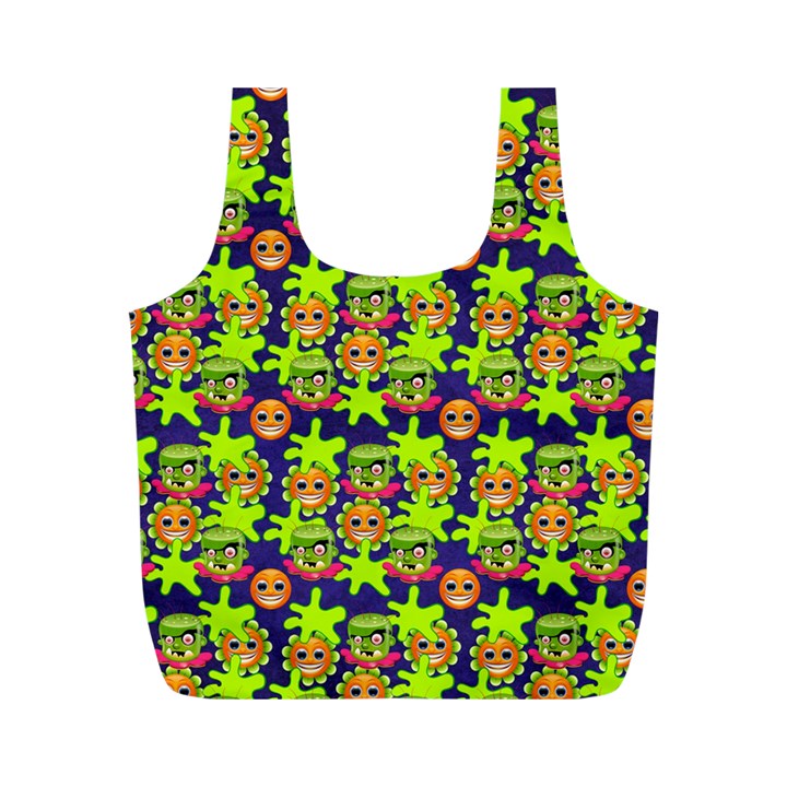 Smiley Background Smiley Grunge Full Print Recycle Bags (M) 