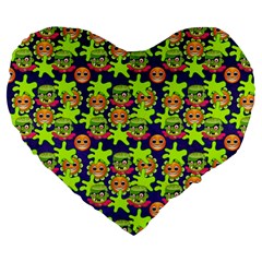 Smiley Background Smiley Grunge Large 19  Premium Flano Heart Shape Cushions by Nexatart