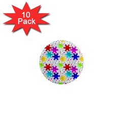 Snowflake Pattern Repeated 1  Mini Magnet (10 Pack)  by Nexatart