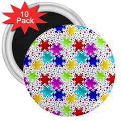 Snowflake Pattern Repeated 3  Magnets (10 Pack)  by Nexatart