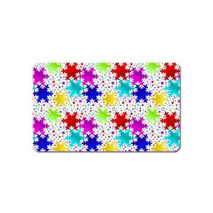 Snowflake Pattern Repeated Magnet (name Card) by Nexatart