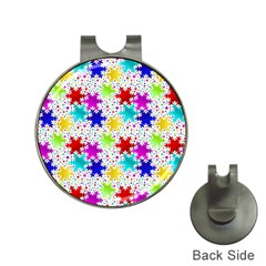 Snowflake Pattern Repeated Hat Clips With Golf Markers by Nexatart