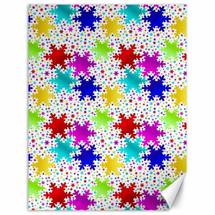 Snowflake Pattern Repeated Canvas 12  x 16  