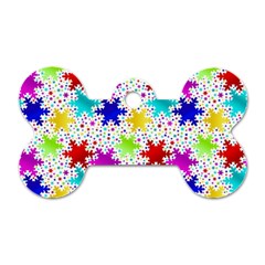 Snowflake Pattern Repeated Dog Tag Bone (two Sides) by Nexatart