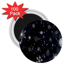 Snowflake Snow Snowing Winter Cold 2 25  Magnets (100 Pack)  by Nexatart