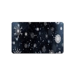 Snowflake Snow Snowing Winter Cold Magnet (name Card) by Nexatart