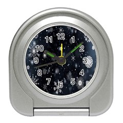 Snowflake Snow Snowing Winter Cold Travel Alarm Clocks by Nexatart