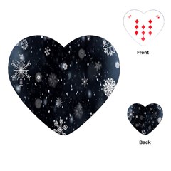 Snowflake Snow Snowing Winter Cold Playing Cards (heart)  by Nexatart