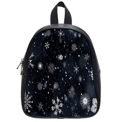 Snowflake Snow Snowing Winter Cold School Bags (small)  by Nexatart