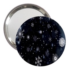 Snowflake Snow Snowing Winter Cold 3  Handbag Mirrors by Nexatart