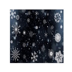 Snowflake Snow Snowing Winter Cold Small Satin Scarf (square) by Nexatart