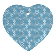 Snowflakes Winter Christmas Ornament (heart) by Nexatart