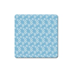 Snowflakes Winter Christmas Square Magnet by Nexatart