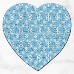 Snowflakes Winter Christmas Jigsaw Puzzle (Heart)