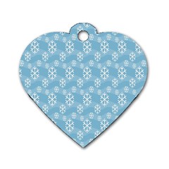 Snowflakes Winter Christmas Dog Tag Heart (Two Sides)