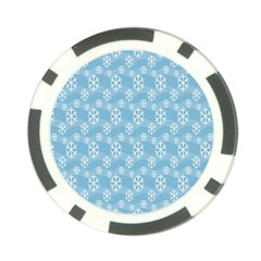 Snowflakes Winter Christmas Poker Chip Card Guard by Nexatart