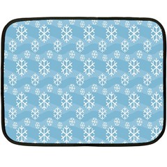 Snowflakes Winter Christmas Double Sided Fleece Blanket (Mini) 