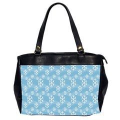 Snowflakes Winter Christmas Office Handbags (2 Sides)  by Nexatart