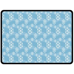 Snowflakes Winter Christmas Fleece Blanket (Large) 