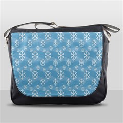 Snowflakes Winter Christmas Messenger Bags by Nexatart