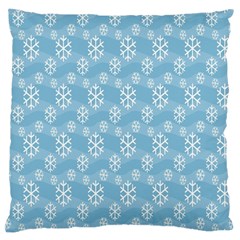 Snowflakes Winter Christmas Large Cushion Case (two Sides) by Nexatart