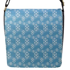 Snowflakes Winter Christmas Flap Messenger Bag (S)