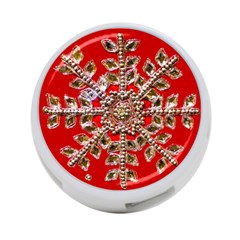 Snowflake Jeweled 4-port Usb Hub (one Side) by Nexatart