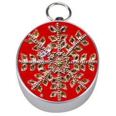 Snowflake Jeweled Silver Compasses by Nexatart