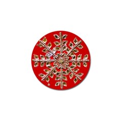 Snowflake Jeweled Golf Ball Marker by Nexatart