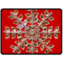 Snowflake Jeweled Fleece Blanket (large)  by Nexatart