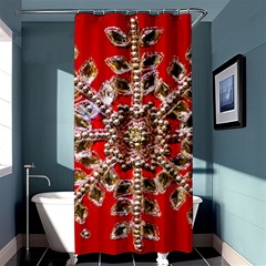 Snowflake Jeweled Shower Curtain 36  X 72  (stall)  by Nexatart